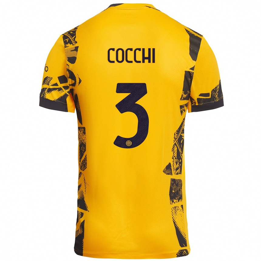 Vyrai Matteo Cocchi #3 Auksinis Juodas Trečias Marškinėliai 2024/25 T-Shirt