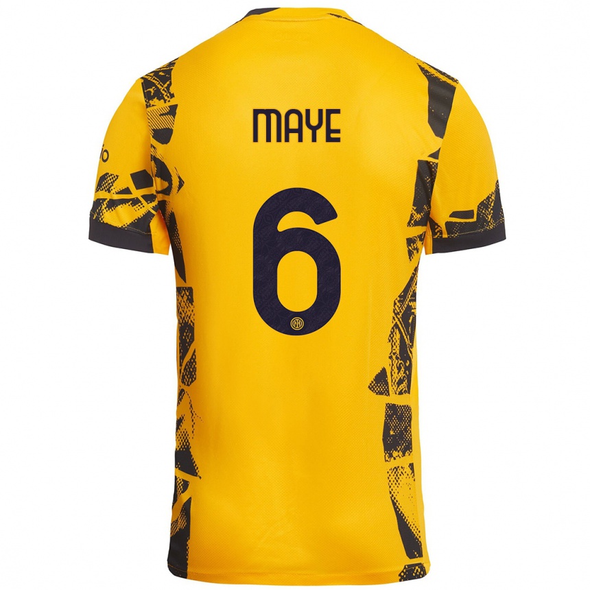 Vyrai Yvan Maye #6 Auksinis Juodas Trečias Marškinėliai 2024/25 T-Shirt