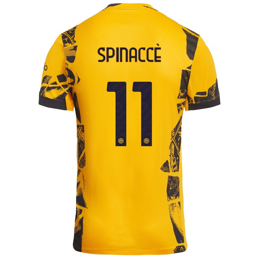 Vyrai Matteo Spinaccè #11 Auksinis Juodas Trečias Marškinėliai 2024/25 T-Shirt