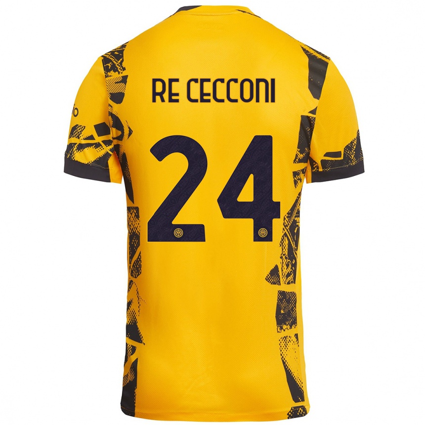 Vyrai Gabriele Re Cecconi #24 Auksinis Juodas Trečias Marškinėliai 2024/25 T-Shirt