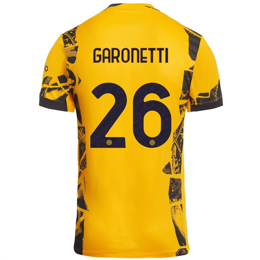 Vyrai Gabriele Garonetti #26 Auksinis Juodas Trečias Marškinėliai 2024/25 T-Shirt