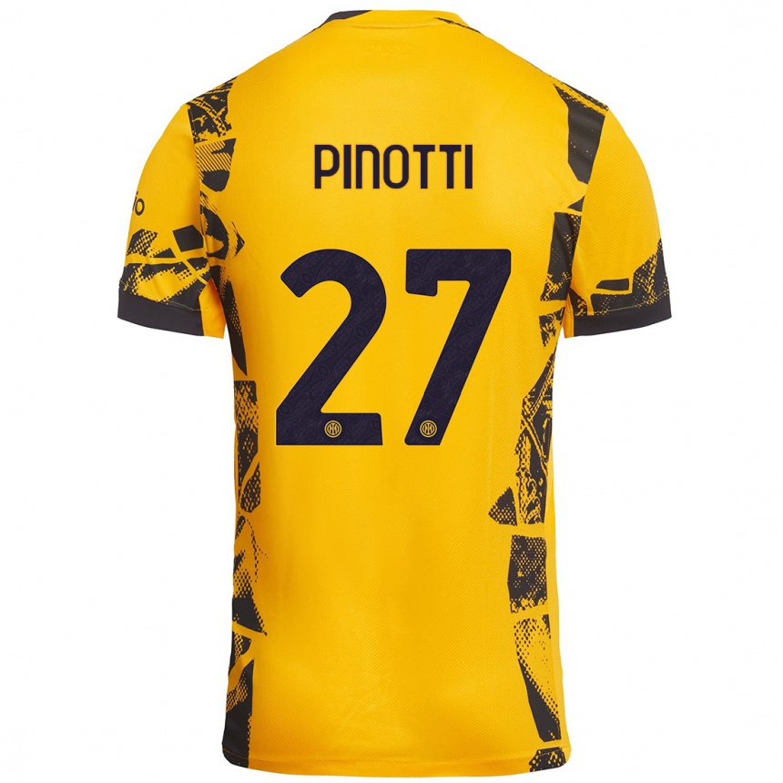 Vyrai Manuel Pinotti #27 Auksinis Juodas Trečias Marškinėliai 2024/25 T-Shirt