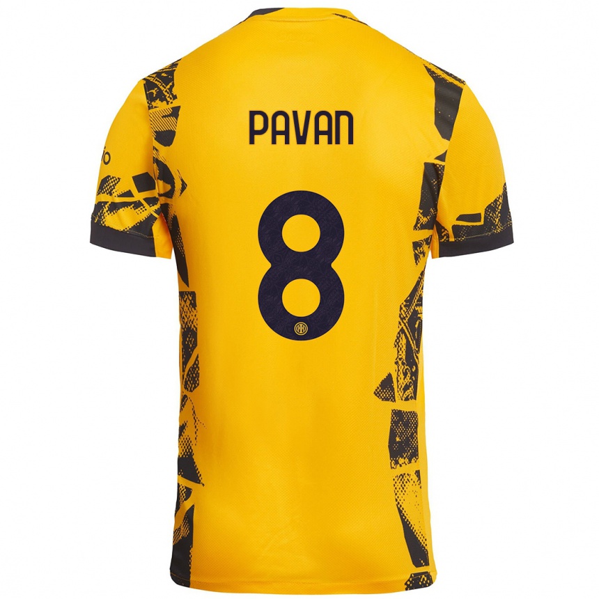 Vyrai Matilde Pavan #8 Auksinis Juodas Trečias Marškinėliai 2024/25 T-Shirt