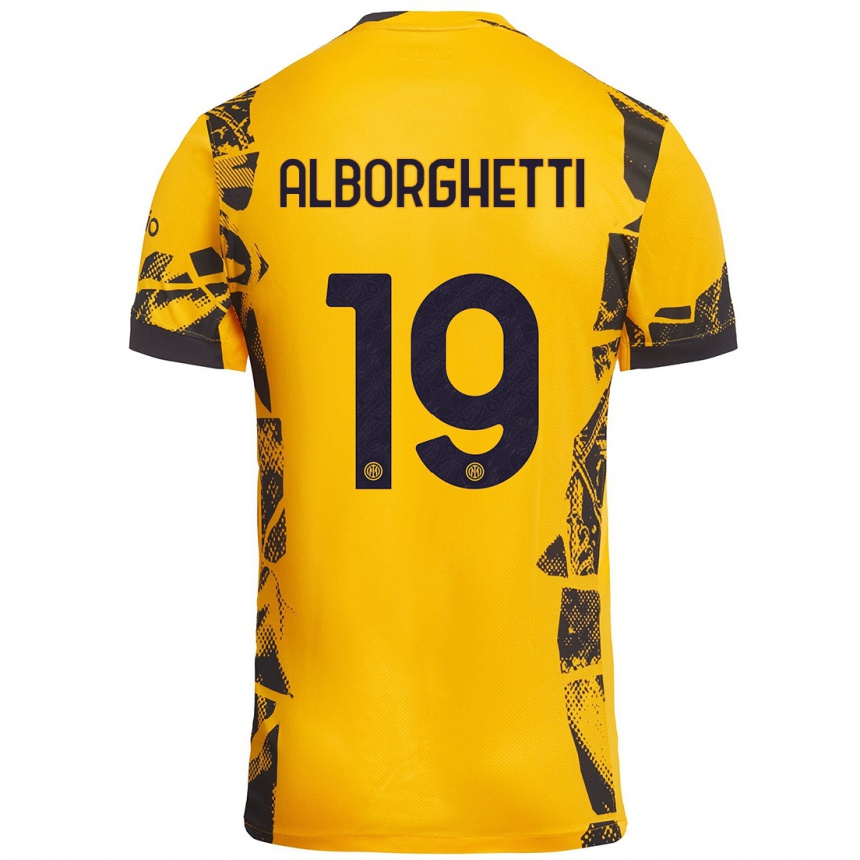 Vyrai Lisa Alborghetti #19 Auksinis Juodas Trečias Marškinėliai 2024/25 T-Shirt