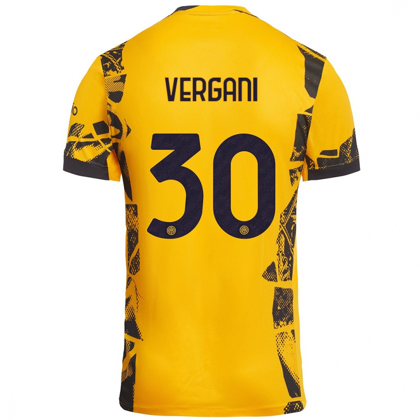 Vyrai Bianca Vergani #30 Auksinis Juodas Trečias Marškinėliai 2024/25 T-Shirt