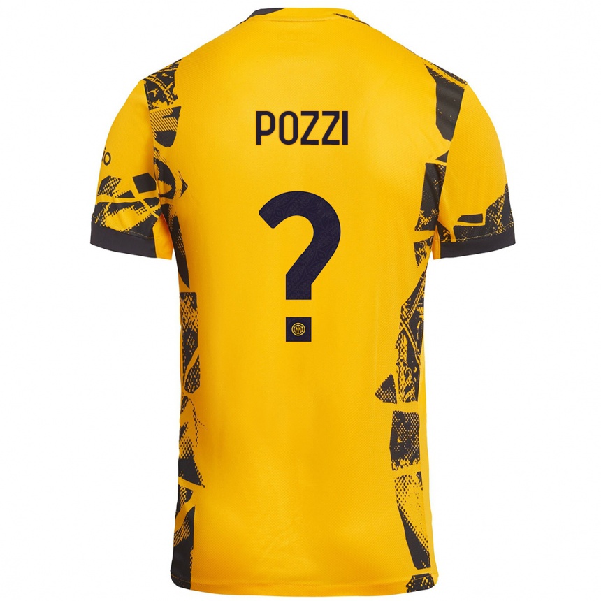 Vyrai Andrea Pozzi #0 Auksinis Juodas Trečias Marškinėliai 2024/25 T-Shirt