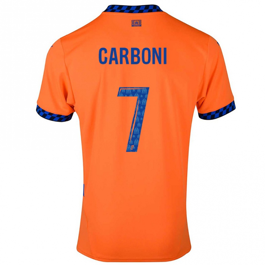 Vyrai Valentín Carboni #7 Oranžinė Tamsiai Mėlyna Trečias Marškinėliai 2024/25 T-Shirt