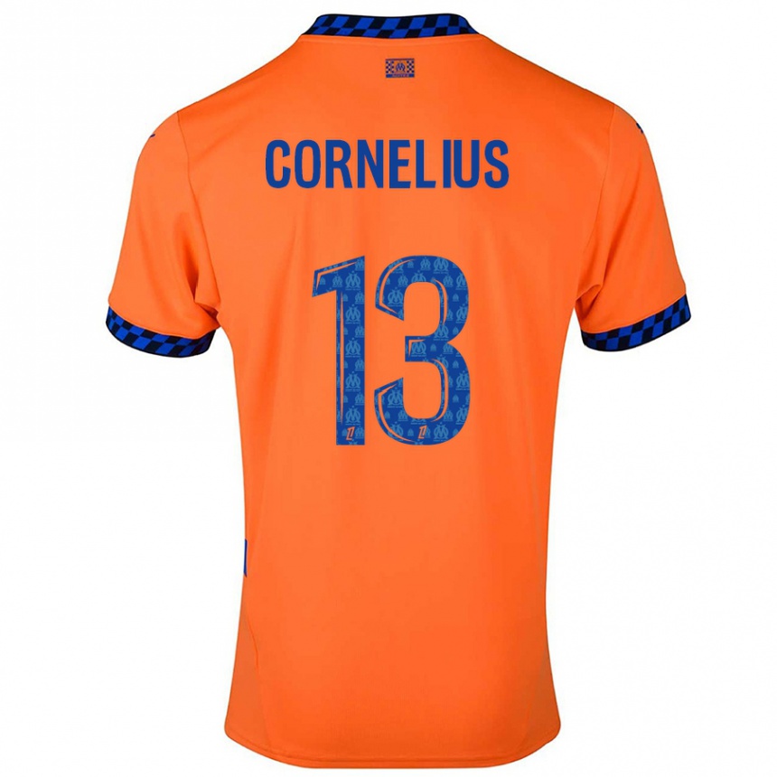 Vyrai Derek Cornelius #13 Oranžinė Tamsiai Mėlyna Trečias Marškinėliai 2024/25 T-Shirt