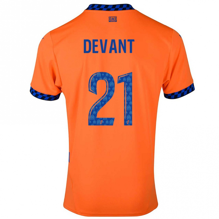 Vyrai Caroline Devant #21 Oranžinė Tamsiai Mėlyna Trečias Marškinėliai 2024/25 T-Shirt