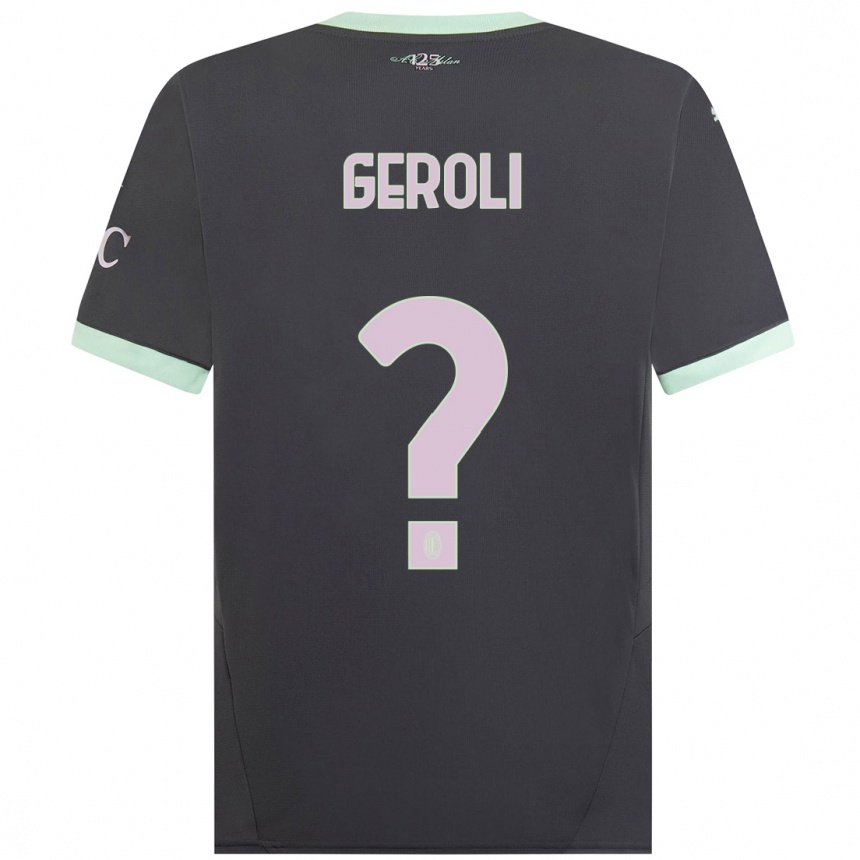 Vyrai Matteo Geroli #0 Pilka Trečias Marškinėliai 2024/25 T-Shirt