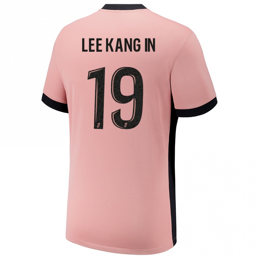 Vyrai Kang-In Lee #19 Rūdžių Rožinė Trečias Marškinėliai 2024/25 T-Shirt