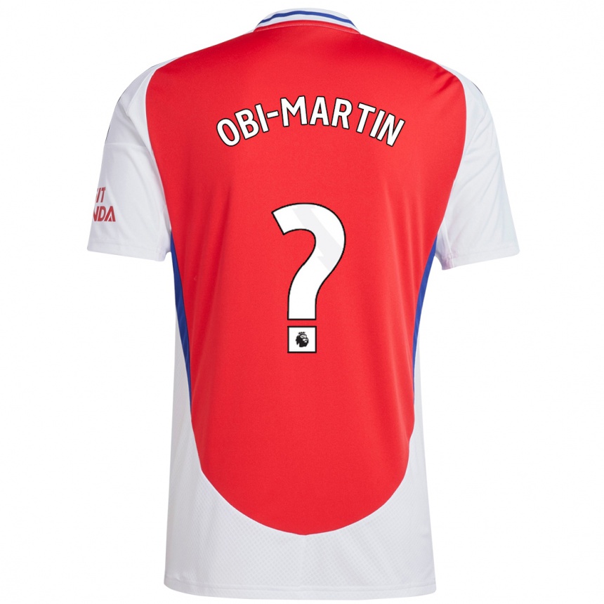 Moteriškas Chido Obi-Martin #0 Raudona Balta Namų Marškinėliai 2024/25 T-Shirt