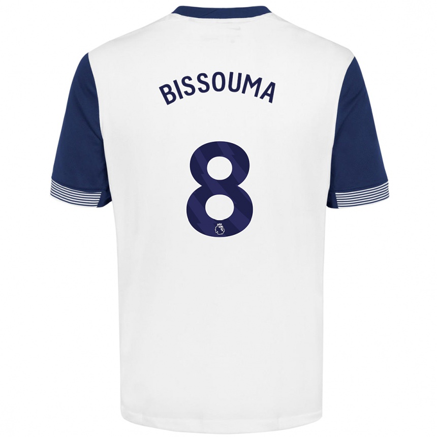 Moteriškas Yves Bissouma #8 Balta Mėlyna Namų Marškinėliai 2024/25 T-Shirt