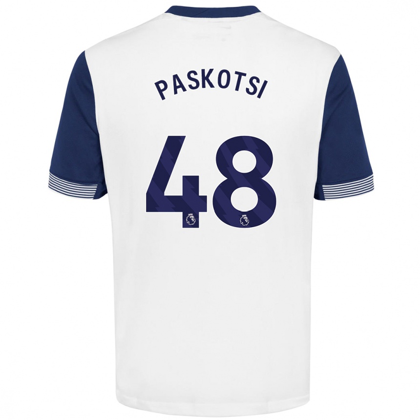 Moteriškas Maksim Paskotsi #48 Balta Mėlyna Namų Marškinėliai 2024/25 T-Shirt