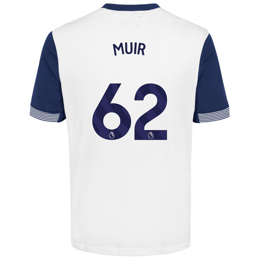 Moteriškas Marqes Muir #62 Balta Mėlyna Namų Marškinėliai 2024/25 T-Shirt