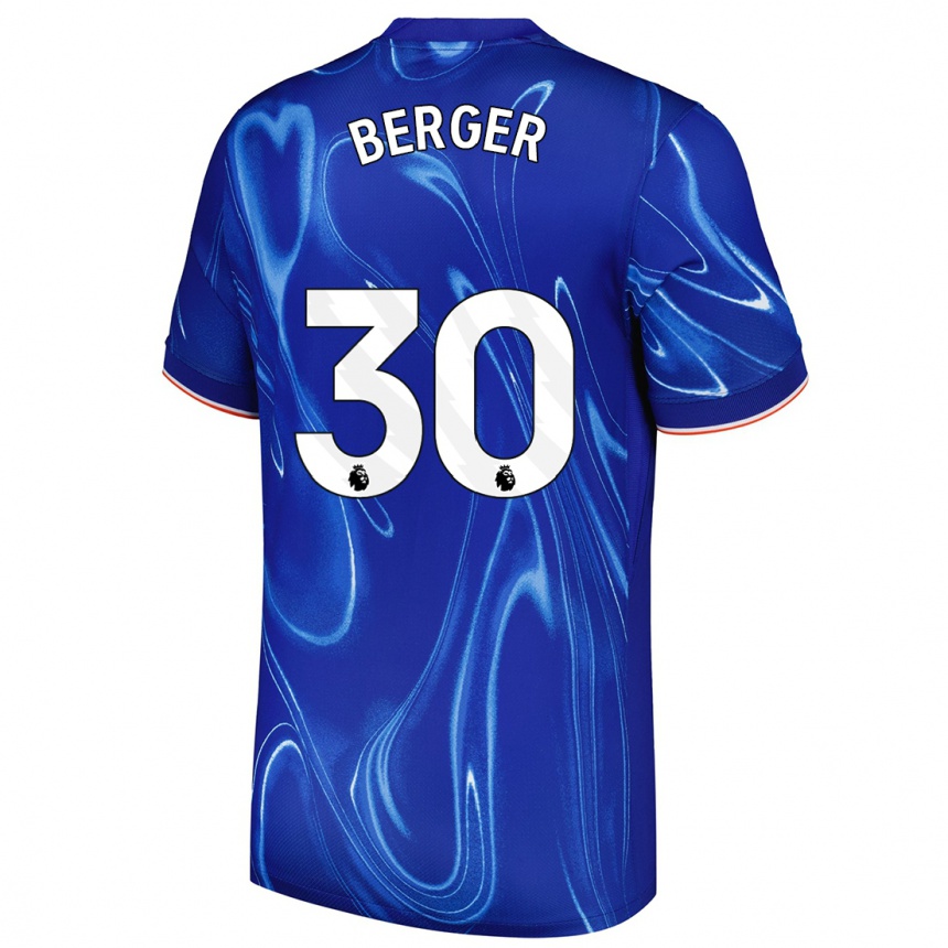 Moteriškas Ann-Katrin Berger #30 Mėlyna Balta Namų Marškinėliai 2024/25 T-Shirt