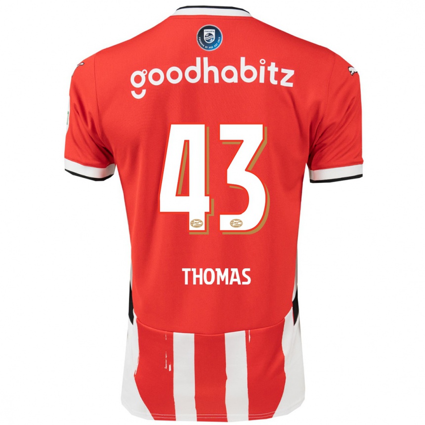 Moteriškas Kealyn Thomas #43 Raudona Balta Namų Marškinėliai 2024/25 T-Shirt