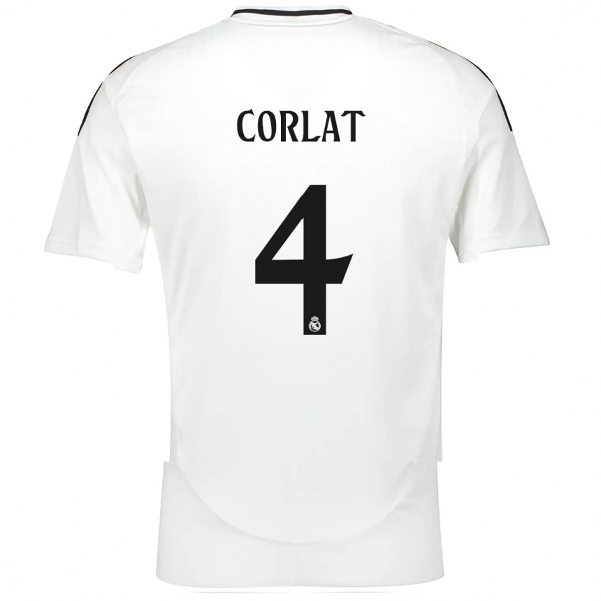 Moteriškas Edu Corlat #4 Baltas Namų Marškinėliai 2024/25 T-Shirt