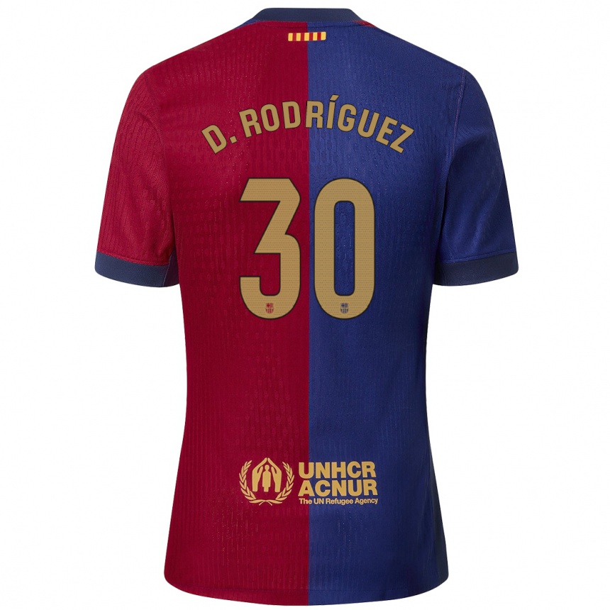 Moteriškas Dani Rodríguez #30 Mėlyna Raudona Namų Marškinėliai 2024/25 T-Shirt