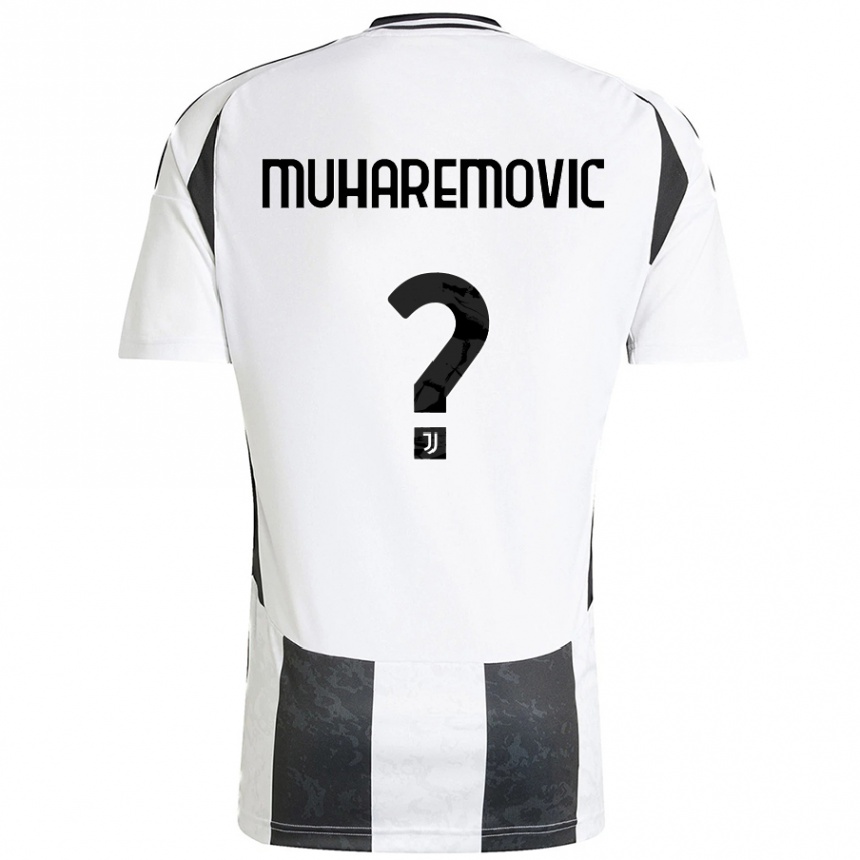 Moteriškas Tarik Muharemovic #0 Balta Juoda Namų Marškinėliai 2024/25 T-Shirt