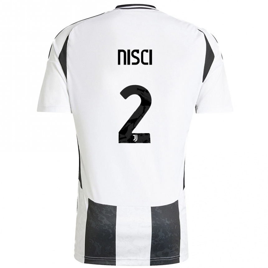 Moteriškas Alessandro Nisci #2 Balta Juoda Namų Marškinėliai 2024/25 T-Shirt