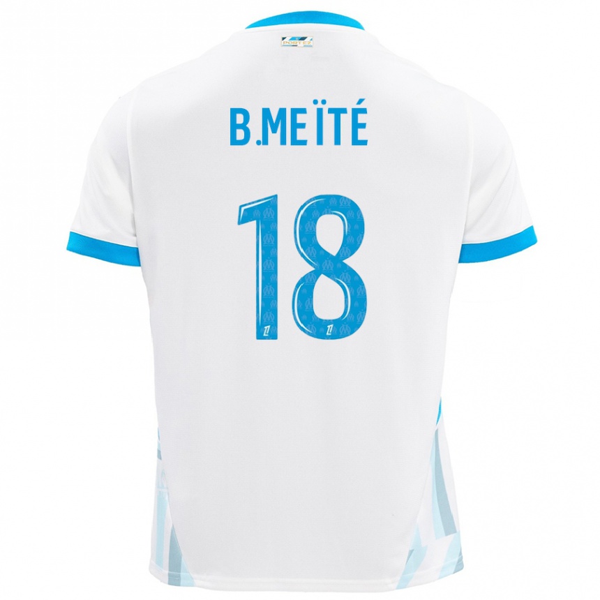 Moteriškas Bamo Meïté #18 Baltas Dangus Mėlynas Namų Marškinėliai 2024/25 T-Shirt