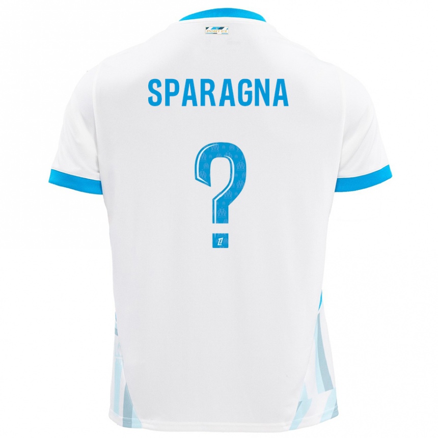 Moteriškas Stéphane Sparagna #0 Baltas Dangus Mėlynas Namų Marškinėliai 2024/25 T-Shirt