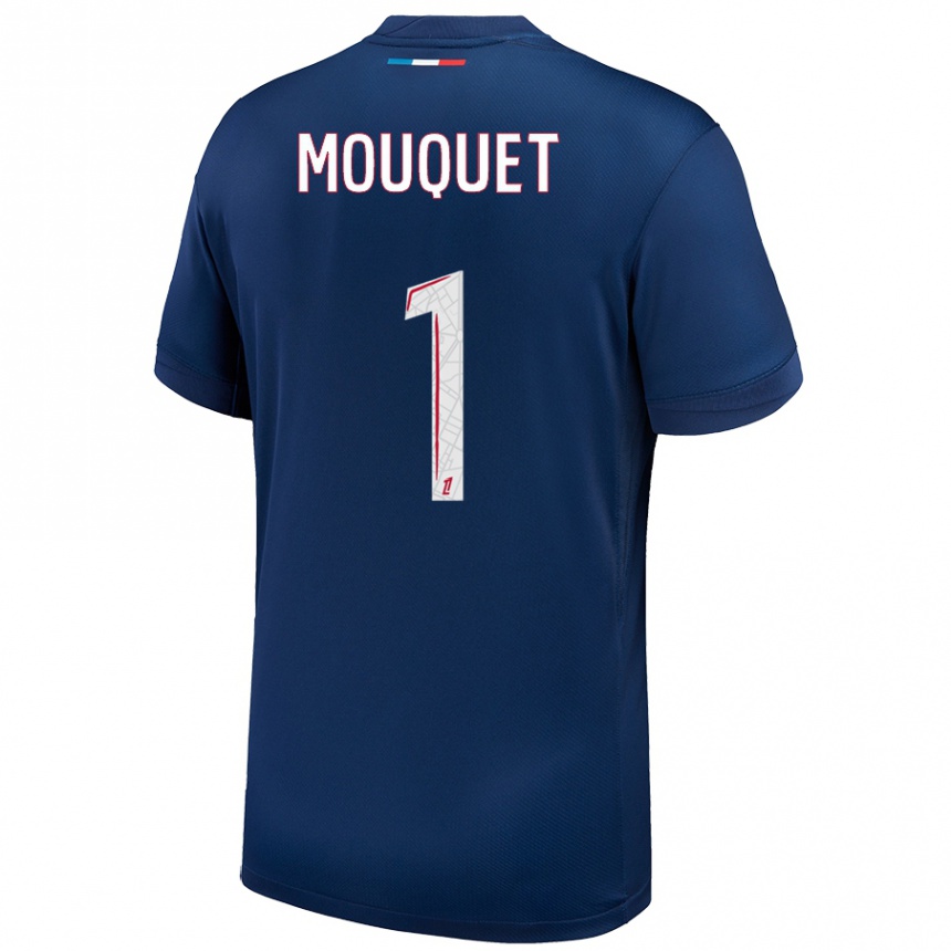 Moteriškas Louis Mouquet #1 Tamsiai Mėlyna Balta Namų Marškinėliai 2024/25 T-Shirt