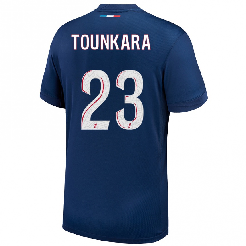 Moteriškas Aïssatou Tounkara #23 Tamsiai Mėlyna Balta Namų Marškinėliai 2024/25 T-Shirt