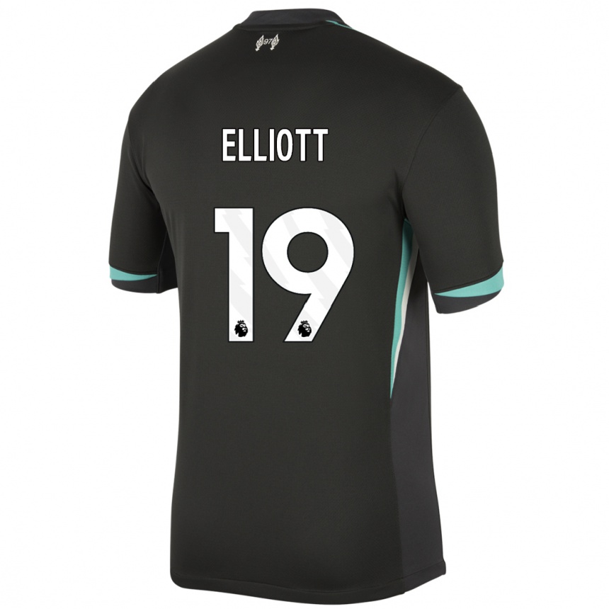 Moteriškas Harvey Elliott #19 Juoda Antracito Balta Išvykos Marškinėliai 2024/25 T-Shirt