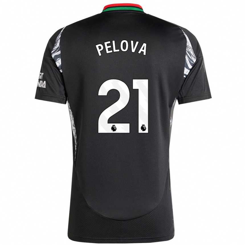 Moteriškas Victoria Pelova #21 Juoda Išvykos Marškinėliai 2024/25 T-Shirt