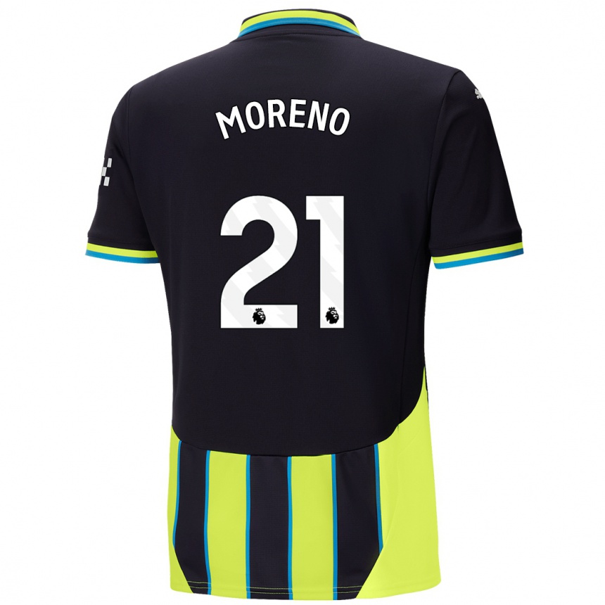 Moteriškas Marlos Moreno #21 Mėlyna Geltona Išvykos Marškinėliai 2024/25 T-Shirt