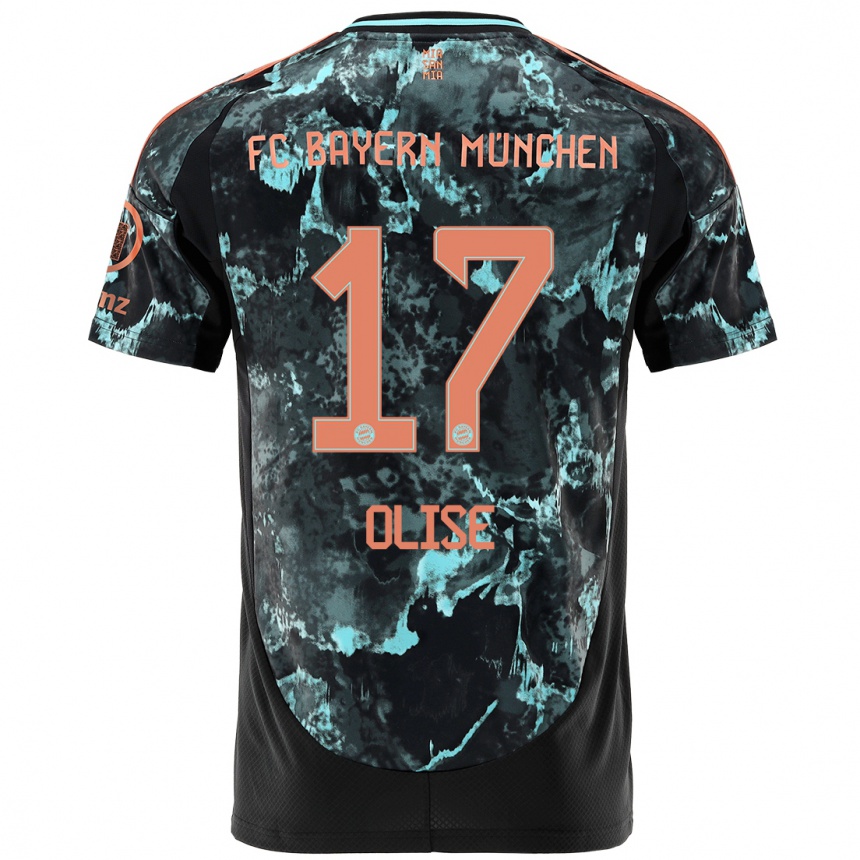 Moteriškas Michael Olise #17 Juoda Išvykos Marškinėliai 2024/25 T-Shirt