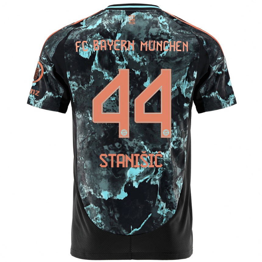 Moteriškas Josip Stanisic #44 Juoda Išvykos Marškinėliai 2024/25 T-Shirt