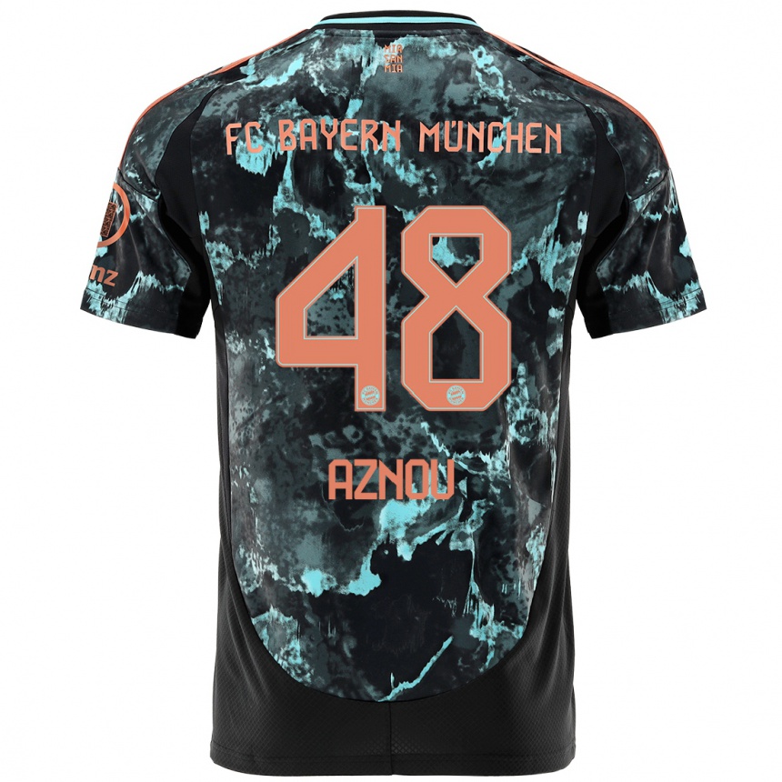 Moteriškas Adam Aznou #48 Juoda Išvykos Marškinėliai 2024/25 T-Shirt