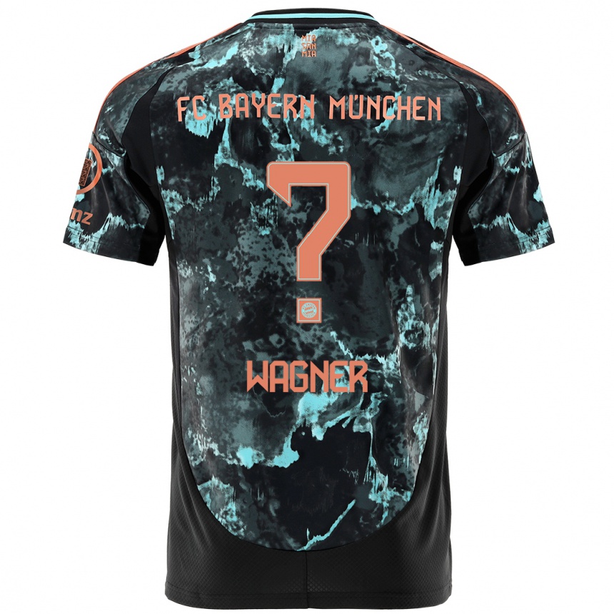 Moteriškas Maximilian Wagner #0 Juoda Išvykos Marškinėliai 2024/25 T-Shirt