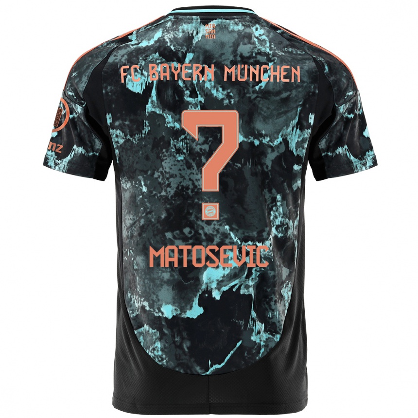 Moteriškas Michael Matosevic #0 Juoda Išvykos Marškinėliai 2024/25 T-Shirt