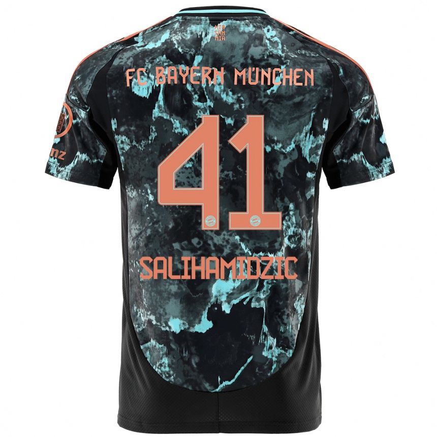 Moteriškas Nick Salihamidzic #41 Juoda Išvykos Marškinėliai 2024/25 T-Shirt