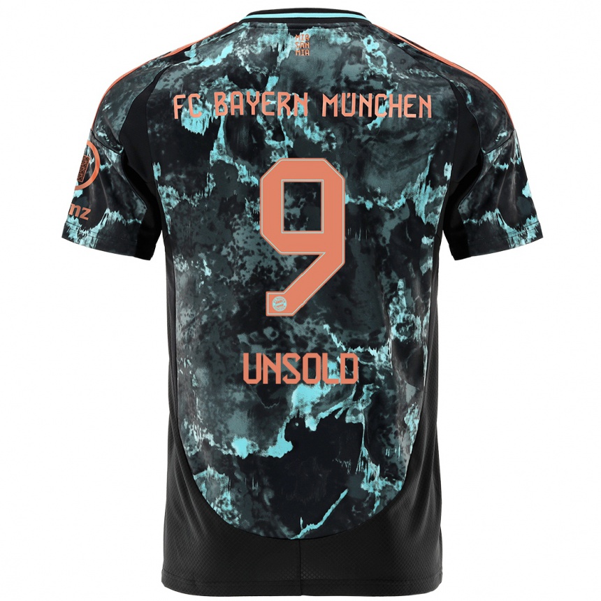 Moteriškas Samuel Unsold #9 Juoda Išvykos Marškinėliai 2024/25 T-Shirt