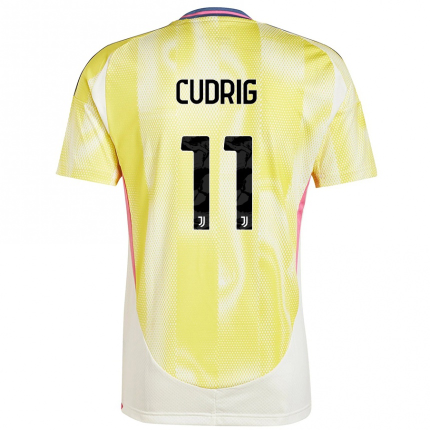 Moteriškas Nicolò Cudrig #11 Saulės Geltona Išvykos Marškinėliai 2024/25 T-Shirt