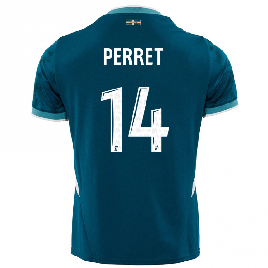 Moteriškas Jenny Perret #14 Turkio Mėlyna Išvykos Marškinėliai 2024/25 T-Shirt