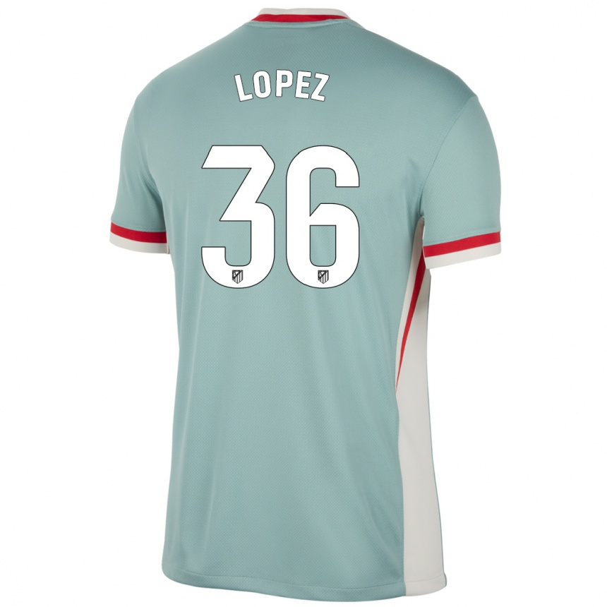 Moteriškas David Lopez #36 Šviesiai Smėlio Spalvos Mėlyna Išvykos Marškinėliai 2024/25 T-Shirt