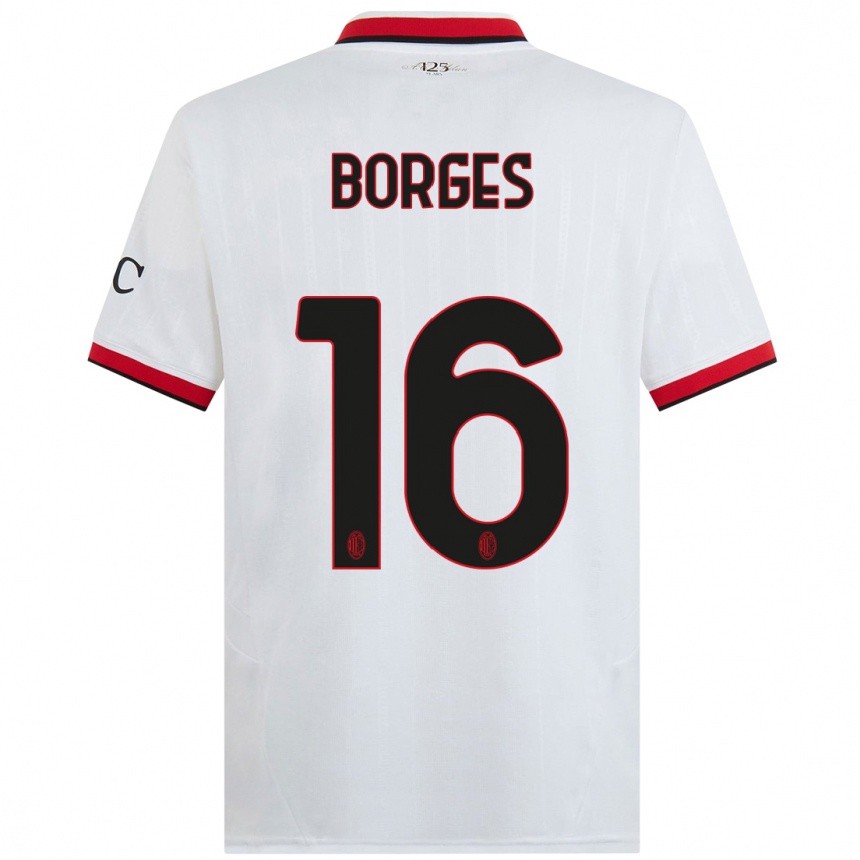 Moteriškas Lenny Borges #16 Balta Juoda Raudona Išvykos Marškinėliai 2024/25 T-Shirt