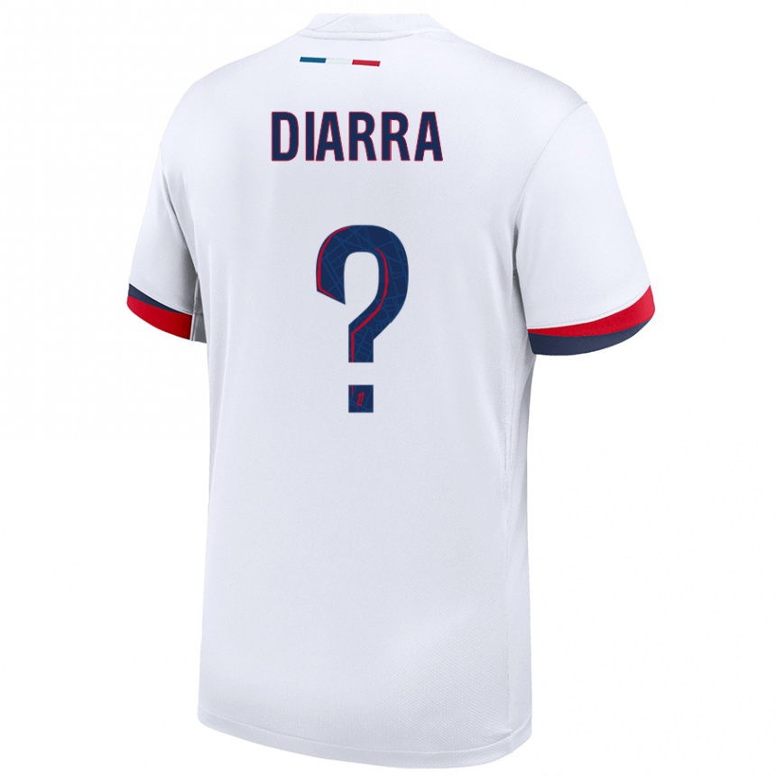 Moteriškas Ibrahim Diarra #0 Balta Mėlyna Raudona Išvykos Marškinėliai 2024/25 T-Shirt