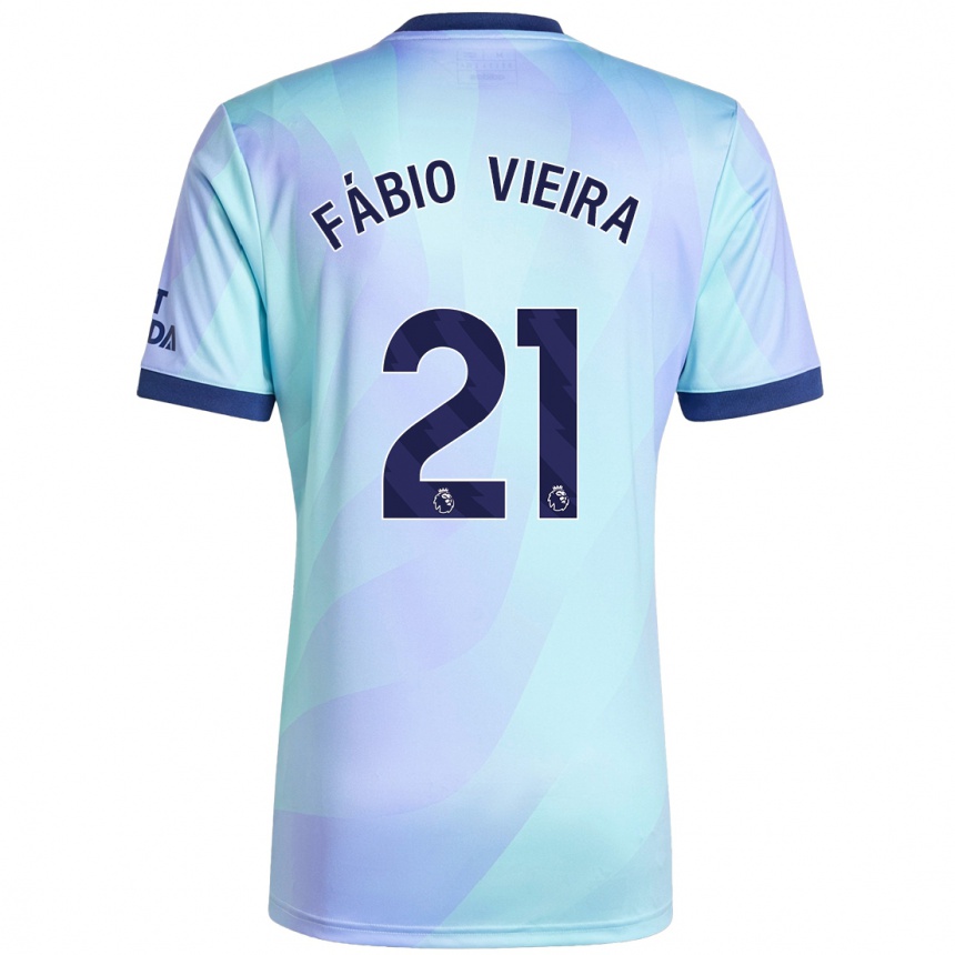 Moteriškas Fabio Vieira #21 Aqua Trečias Marškinėliai 2024/25 T-Shirt