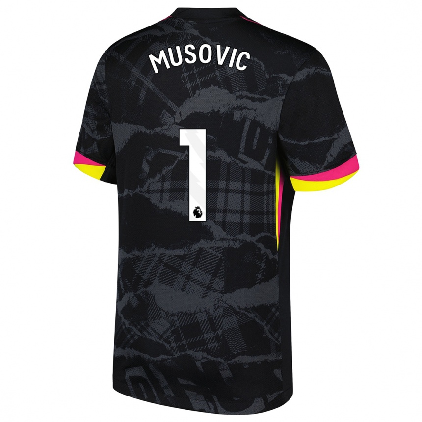 Moteriškas Zećira Mušović #1 Juoda Rožinė Trečias Marškinėliai 2024/25 T-Shirt