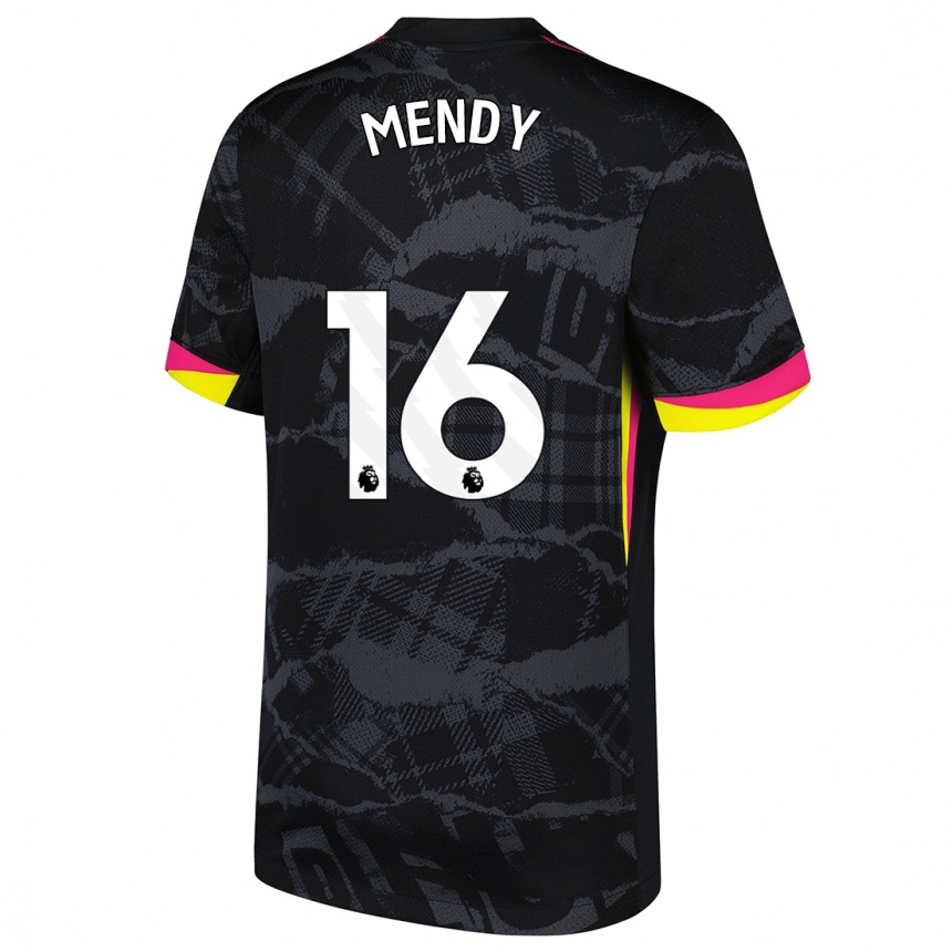 Moteriškas Edouard Mendy #16 Juoda Rožinė Trečias Marškinėliai 2024/25 T-Shirt