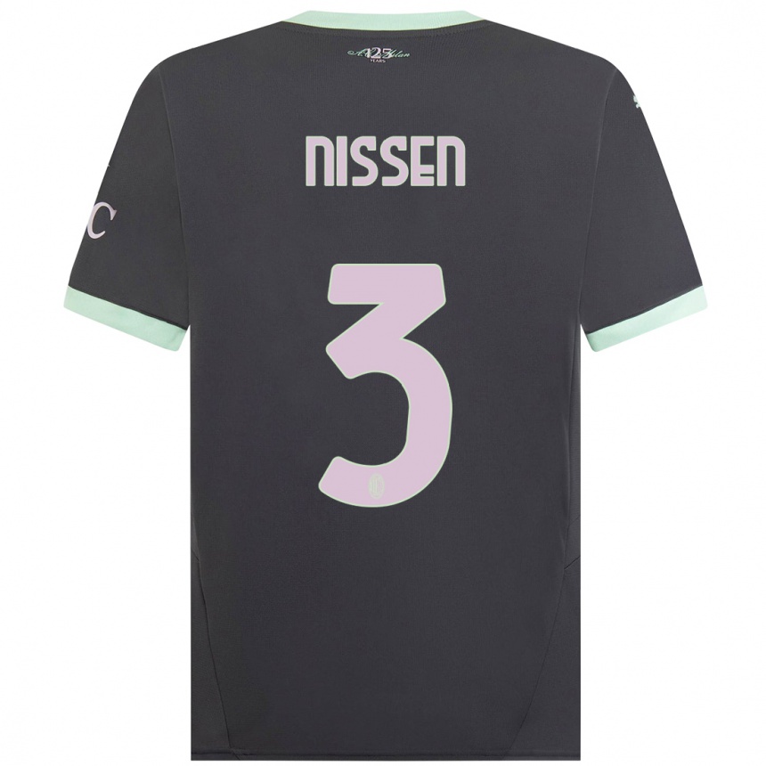 Moteriškas Fredrik Nissen #3 Pilka Trečias Marškinėliai 2024/25 T-Shirt