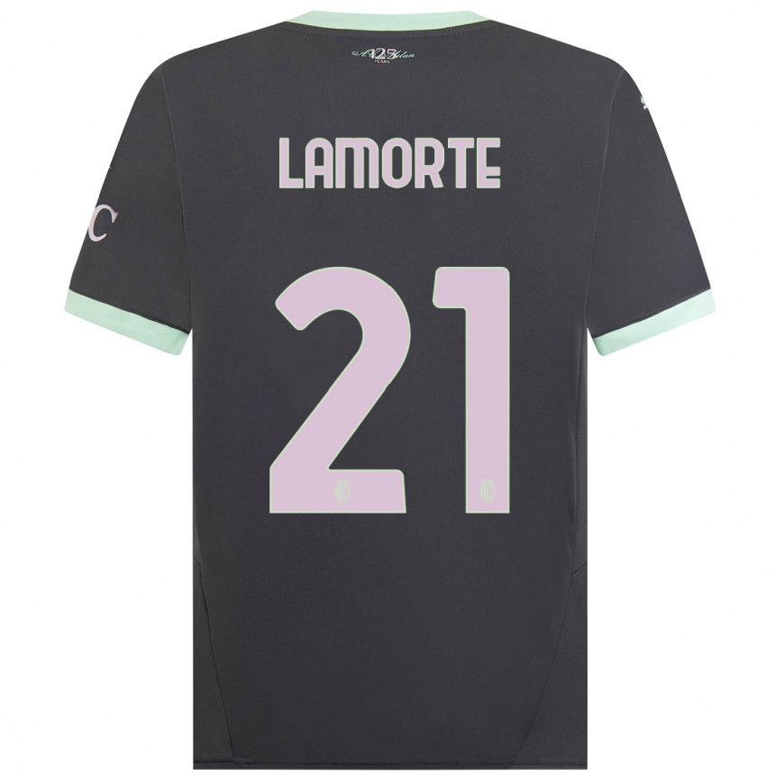 Moteriškas Alessandro Lamorte #21 Pilka Trečias Marškinėliai 2024/25 T-Shirt