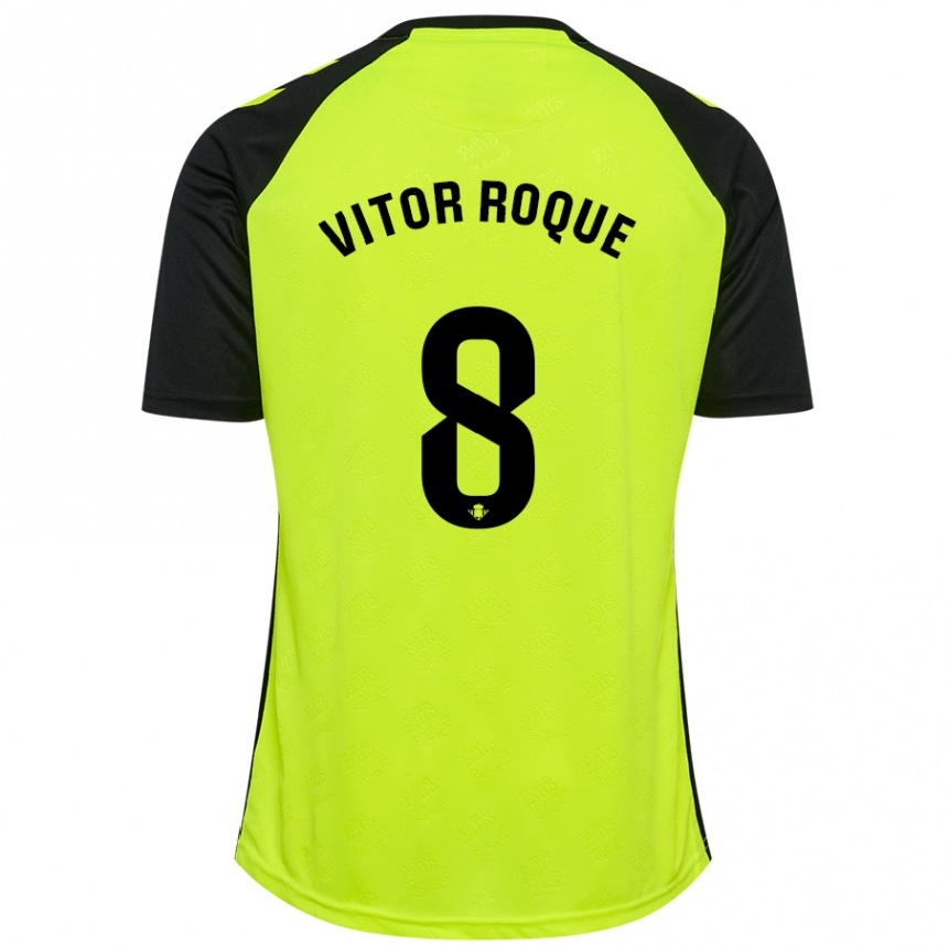 Vaikiškas Vitor Roque #8 Juoda Raudona Išvykos Marškinėliai 2024/25 T-Shirt